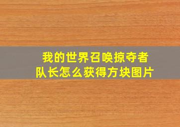 我的世界召唤掠夺者队长怎么获得方块图片