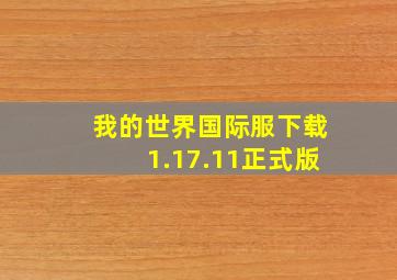 我的世界国际服下载1.17.11正式版