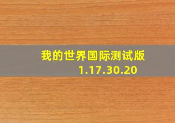 我的世界国际测试版1.17.30.20