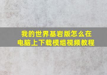 我的世界基岩版怎么在电脑上下载模组视频教程