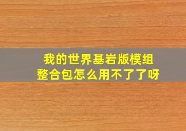 我的世界基岩版模组整合包怎么用不了了呀