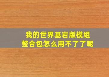 我的世界基岩版模组整合包怎么用不了了呢