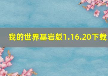 我的世界基岩版1.16.20下载