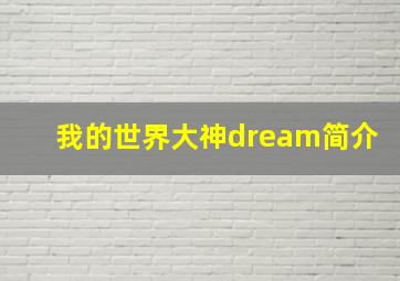 我的世界大神dream简介