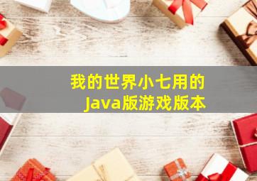 我的世界小七用的Java版游戏版本