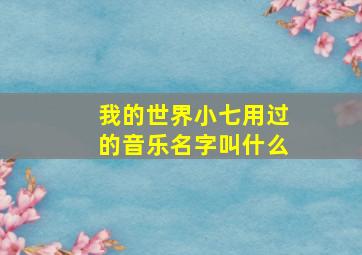 我的世界小七用过的音乐名字叫什么