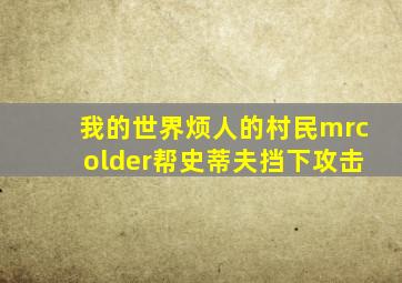 我的世界烦人的村民mrcolder帮史蒂夫挡下攻击