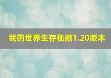 我的世界生存视频1.20版本