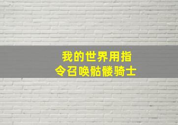 我的世界用指令召唤骷髅骑士