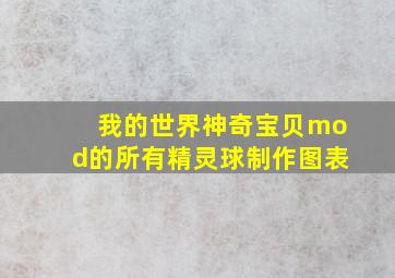 我的世界神奇宝贝mod的所有精灵球制作图表