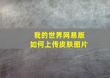 我的世界网易版如何上传皮肤图片