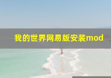 我的世界网易版安装mod