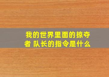 我的世界里面的掠夺者 队长的指令是什么