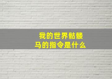 我的世界骷髅马的指令是什么