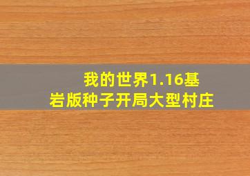 我的世界1.16基岩版种子开局大型村庄