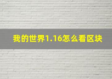 我的世界1.16怎么看区块