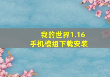 我的世界1.16手机模组下载安装