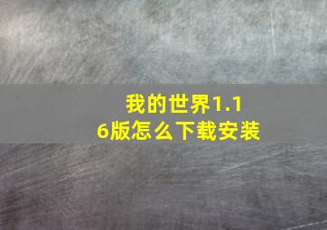 我的世界1.16版怎么下载安装