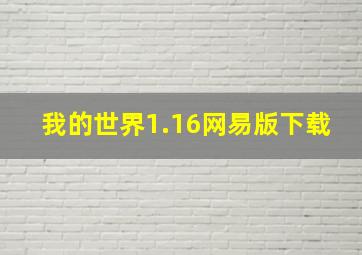 我的世界1.16网易版下载