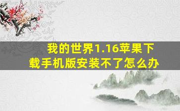 我的世界1.16苹果下载手机版安装不了怎么办