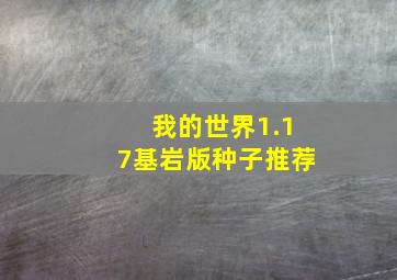 我的世界1.17基岩版种子推荐