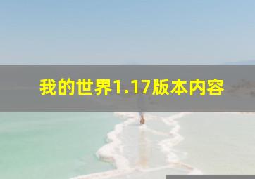 我的世界1.17版本内容