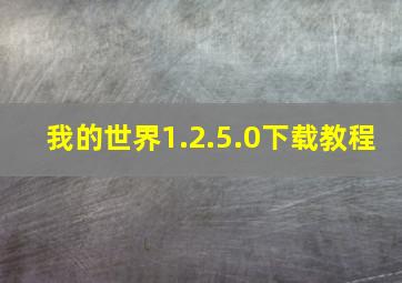 我的世界1.2.5.0下载教程