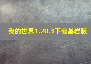 我的世界1.20.3下载基岩版