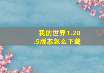 我的世界1.20.5版本怎么下载