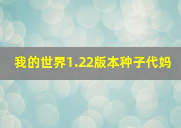 我的世界1.22版本种子代妈