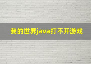 我的世界java打不开游戏