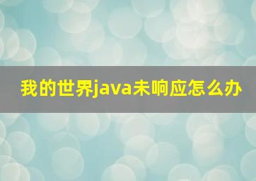 我的世界java未响应怎么办