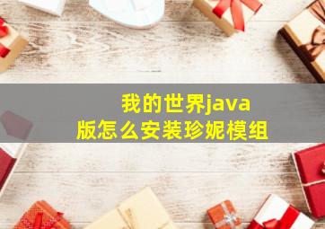 我的世界java版怎么安装珍妮模组