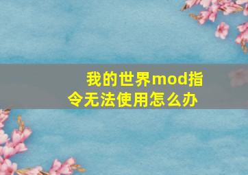 我的世界mod指令无法使用怎么办