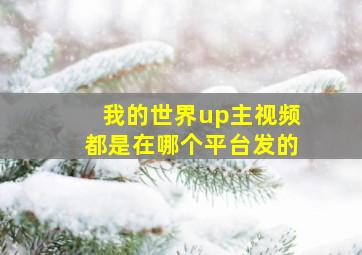 我的世界up主视频都是在哪个平台发的