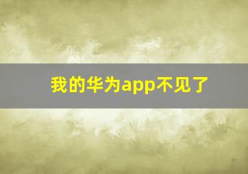 我的华为app不见了