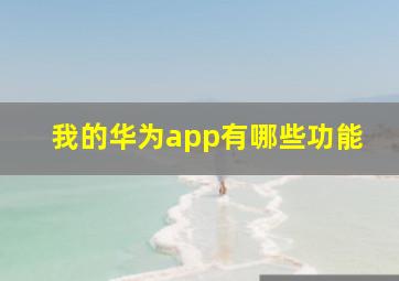 我的华为app有哪些功能