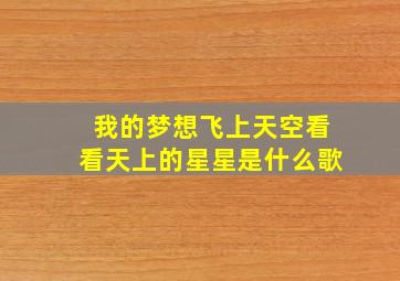 我的梦想飞上天空看看天上的星星是什么歌