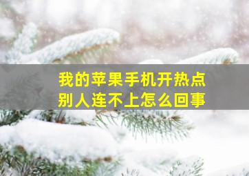 我的苹果手机开热点别人连不上怎么回事