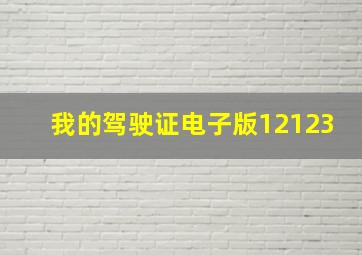 我的驾驶证电子版12123