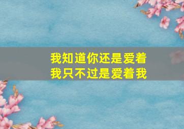 我知道你还是爱着我只不过是爱着我