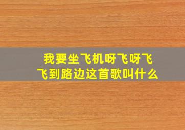 我要坐飞机呀飞呀飞飞到路边这首歌叫什么