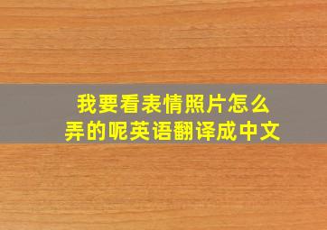 我要看表情照片怎么弄的呢英语翻译成中文