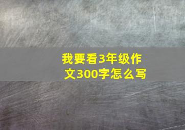 我要看3年级作文300字怎么写