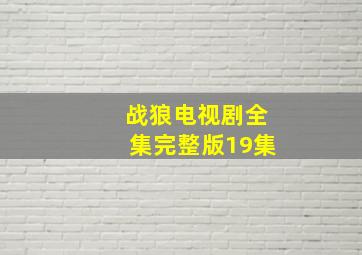 战狼电视剧全集完整版19集