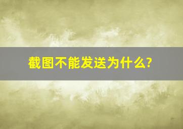 截图不能发送为什么?