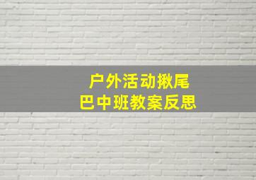 户外活动揪尾巴中班教案反思