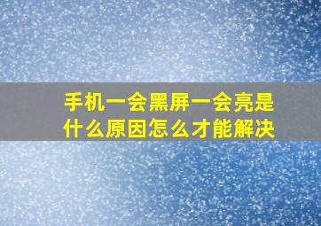 手机一会黑屏一会亮是什么原因怎么才能解决