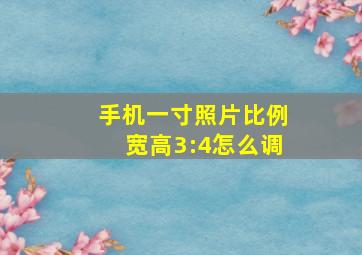 手机一寸照片比例宽高3:4怎么调