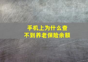 手机上为什么查不到养老保险余额